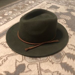 Free People Olive Tan Braided Rope Felt Hat